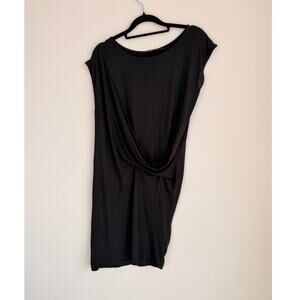 ALLSAINTS Sabie Black Ruched Asymmetrical Dress Size US 4